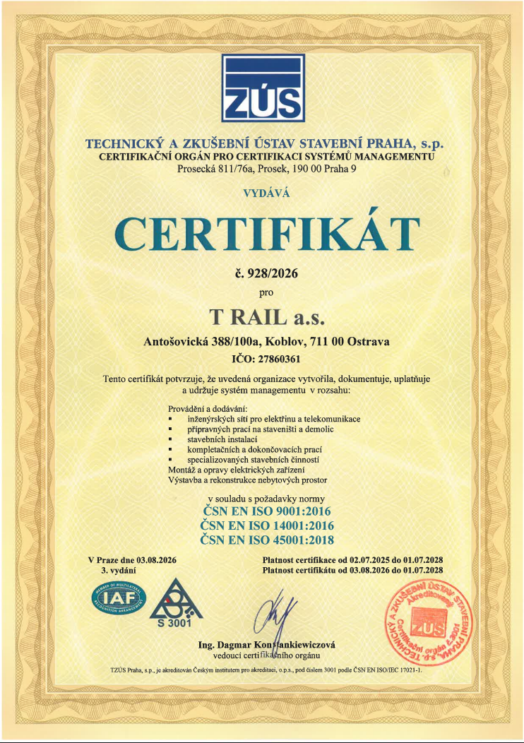 Integrovaný certifikát ISO